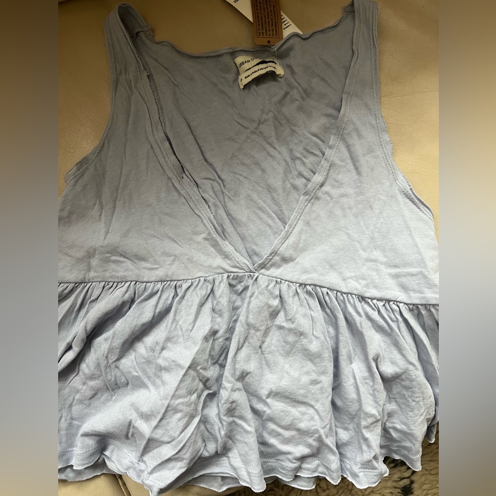 UO Cali plunging babydoll cami blue